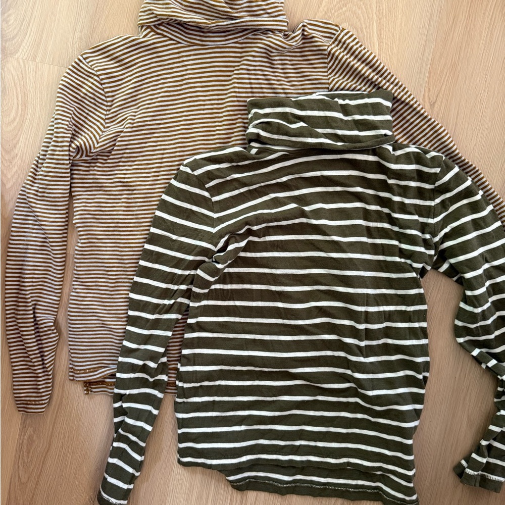Madewell Striped Turtleneck Tops